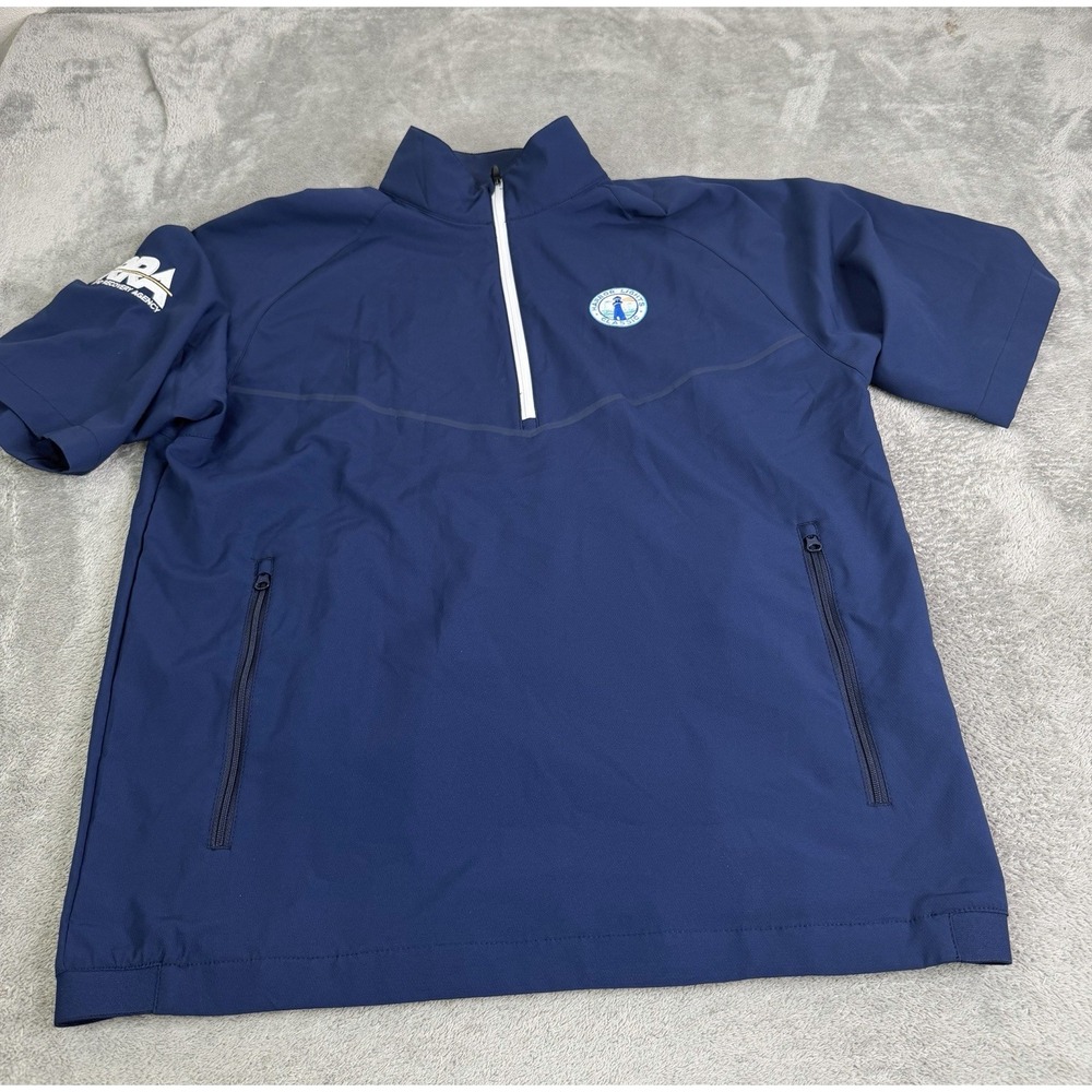 Footjoy Short Sleeve 1/4 Zip Windbreaker Jacket Men's Size Medium Blue